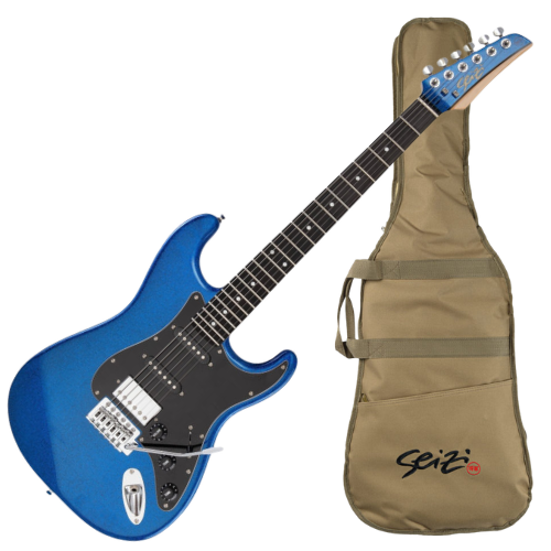 Guitarra Seizi Fun Katana Musashi HSS Royal Dark Blue Sparkle Captadores Chidori HSS Ponte Tremolo e Bag 10361157