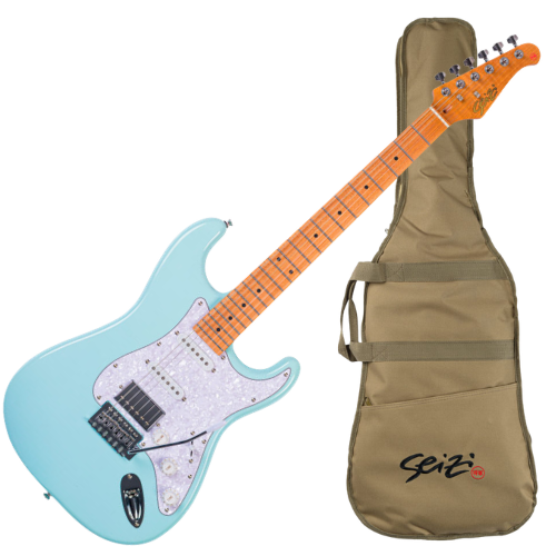 Guitarra Seizi Fun Vintage Budokan HSS Daphne Blue Captadores Chidori HSS Ponte Tremolo e Bag 10361261