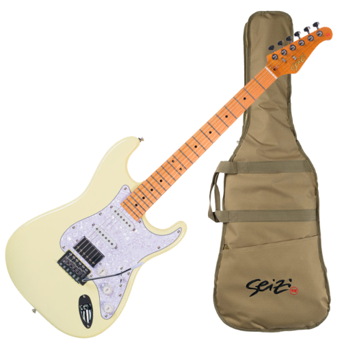 Guitarra Seizi Fun Vintage Budokan HSS Olympic White Captadores Chidori HSS Ponte Tremolo e Bag 10361265