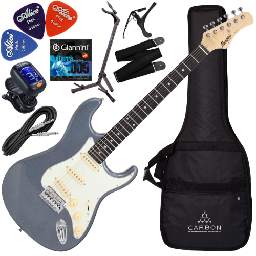 Kit Guitarra Tagima MG30 Memphis Metallic Deep Silver Basswood Captadores 3 Single Coils GX02