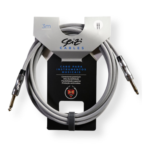 Cabo Seizi Cable Energy P10 x P10 Silver Grey 3m para Guitarra Violão Contrabaixo Ukulele 10360994