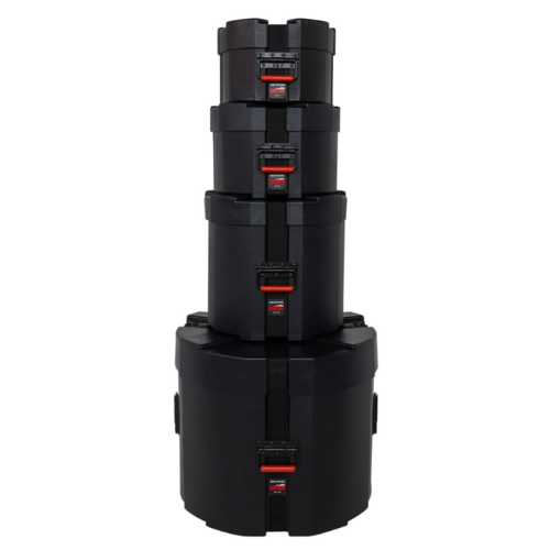 Case para Bateria Gator GPC Rockpackset 10/12/16/22 com Estrutura Rotomoldada Ultra Resistente Interior Acolchoado em Microveludo Vermelho Design Empilhável com Gator Grooves Alças Ergonômicas e Cintas de Alta Tensão