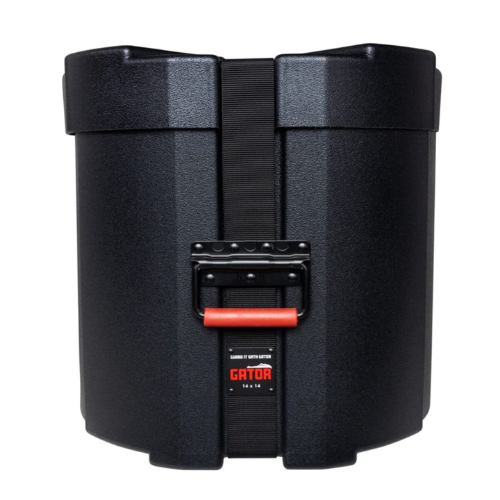 Case para Surdo de Bateria Gator GPC 1414 14x14 com Estrutura Rotomoldada Ultra Resistente Interior em Microveludo Vermelho com Espuma Acolchoada Alças Ergonômicas Travas Reforçadas e Sistema de Empilhamento Gator Grooves