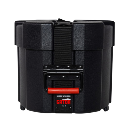 Case para Tom de Bateria Gator GPC 0808 8x8 com Estrutura Rotomoldada Ultra Resistente Interior em Microveludo Vermelho com Espuma Acolchoada Alças Ergonômicas Travas Reforçadas e Sistema de Empilhamento Gator Grooves