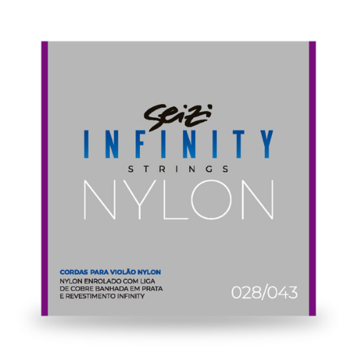 Encordoamento Violão Nylon Seizi Infinity 028 043 com Revestimento Tecnológico Nylon Enrolado Liga de Cobre Banhada em Prata 10360686