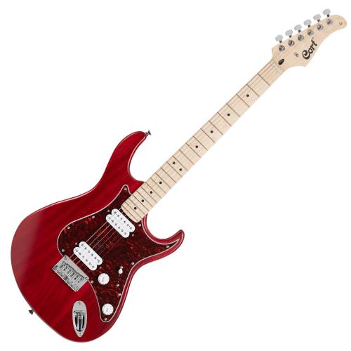 Guitarra Cort G100 HH Open Pore Black Cherry com Corpo Paulownia Braço Hard Maple Bolt-On Escala Hard Maple Captadores Cort Powersound HH Humbuckers Ponte Hard Tail 22 Trastes Medium