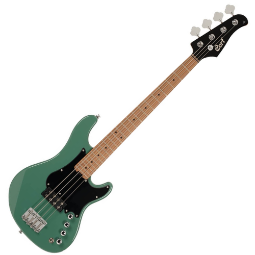 Contrabaixo Cort GB Short Scale Forest Green com Corpo Poplar Braço Roasted Maple Bolt-On Escala Roasted Maple Captador Cort Powersound Humbucker Pré Markbass MB-1 Escala 30