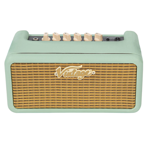 Amplificador Vintage Retro 15W DSP Mint Green com 2x3" Speakers 8 Amp Models 4 Efeitos Pré-amplificador USB e Ext Speaker Out