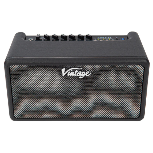 Amplificador Vintage Retro 25W DSP Black com 2x5" Speakers 8 Amp Models 6 Efeitos USB Recording e Ext Speaker Out