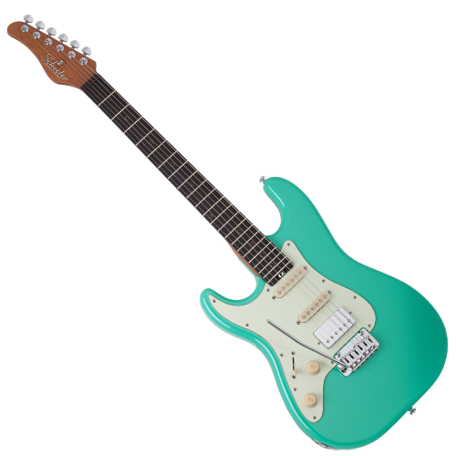 Guitarra Schecter Nick Johnston Traditional HSS LH Atomic Green Canhota com Corpo Alder Braço Roasted Maple Escala Ebony 22 Trastes X-Jumbo Captadores HSS Ponte Tremolo 1543