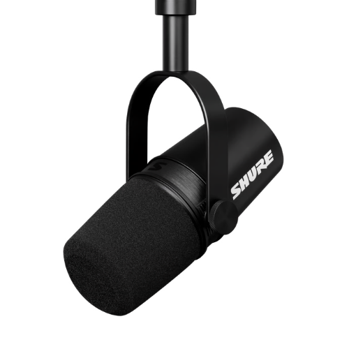 Microfone Shure MV7X Dinâmico para Podcast e Vocais XLR com Isolamento de Voz Rejeição Traseira e Filtro Anti-choque DNA do SM7B