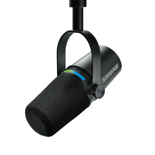 Microfone Shure MV7i Smart Dinâmico USB/XLR com Interface 2 Canais Preto Entrada Combo XLR/¼" Phantom DSP e Touch Panel
