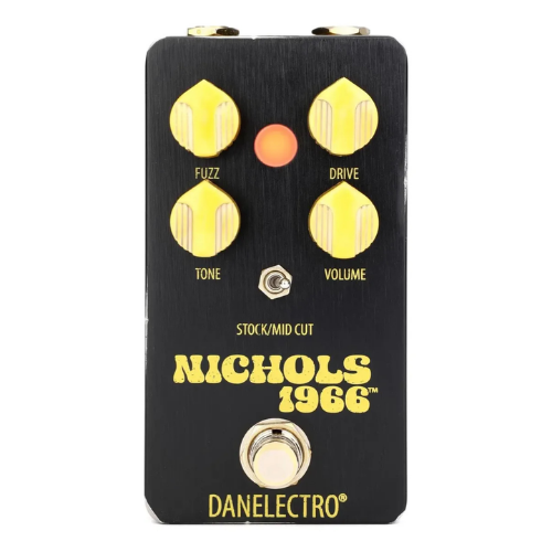 Pedal Danelectro N-66 Nichols 1966 Fuzz Drive com Circuito Analógico NOS e Transistores New Old Stock