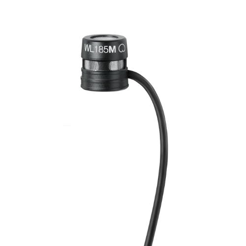 Microfone Shure WL185M Cardioide Lapela Discreto Preto com Conector LEMO3 TQG Presilha Fixação Windscreen e Bolsa de Transporte