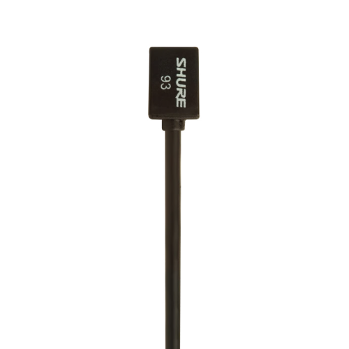 Microfone Shure WL93 Lapela Subminiatura Omnidirecional Condensador Preto com Cabo 1,2m Conector TA4F TQG Presilha Windscreen para Bodypack