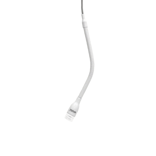 Microfone Shure MX202W-A/N Hanging Ceiling Condensador Branco com Cabo 9m Pré-amplificador em Linha Adaptador de Montagem e Sem Cápsula