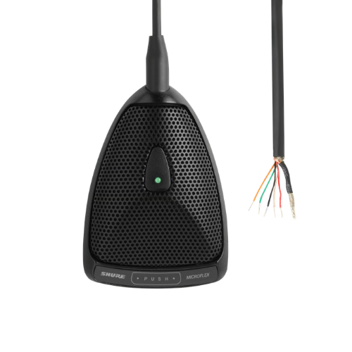 Microfone Shure MX392/O Microflex de Mesa Condensador Omnidirecional com Chave de Membrana Silenciosa Programável Indicador LED Lógica TTL Entrada e Saída Pré-amplificador e Cabo de Saída Inferior