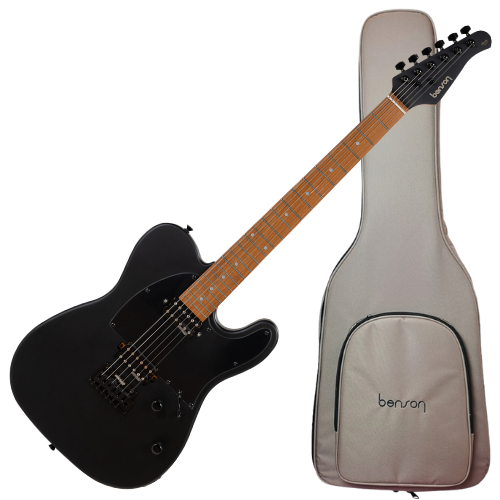 Guitarra Benson Hardy HD 906 SBK Sonic Black com Captadores Wilkinson Humbucker Alnico V Ponte Wilkinson Tremolo 2 Pivôs e Bag