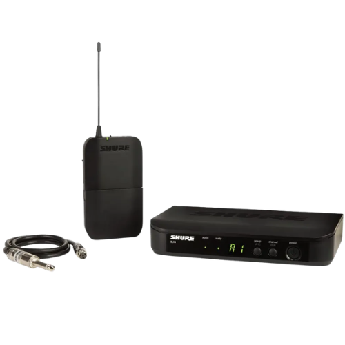 Sistema Sem Fio Shure BLX14 para Guitarra Baixo e Instrumentos com Receptor BLX4 Bodypack BLX1 Cabo WA302 QuickScan