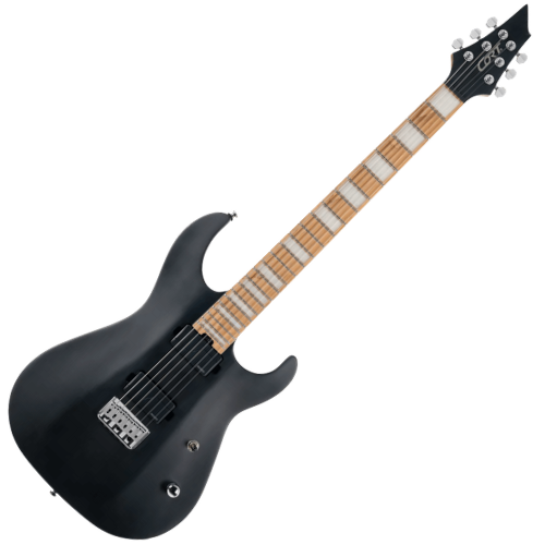 Guitarra Cort KX600 Infinite Black Satin Neck-Thru 6 Cordas com Fishman Fluence Modern HH Braço Roasted Maple & Walnut e Ponte Hardtail String Thru Body