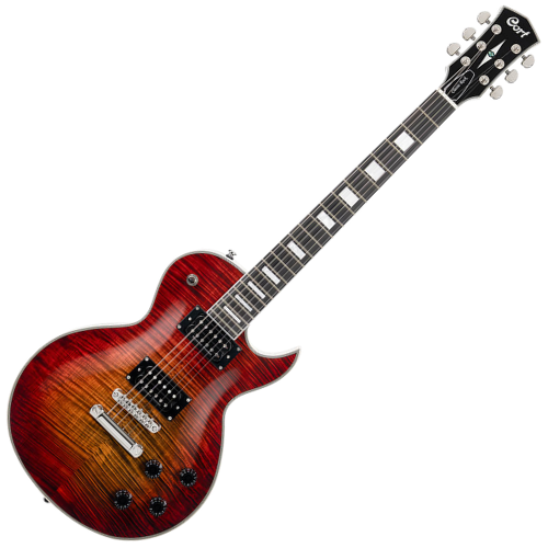 Guitarra Cort CR300 Deluxe FB Flaming Burst Set-Neck Mahogany com Top Flamed Maple Captadores Seymour Duncan SH2N & SH4 e Hardware Nickel