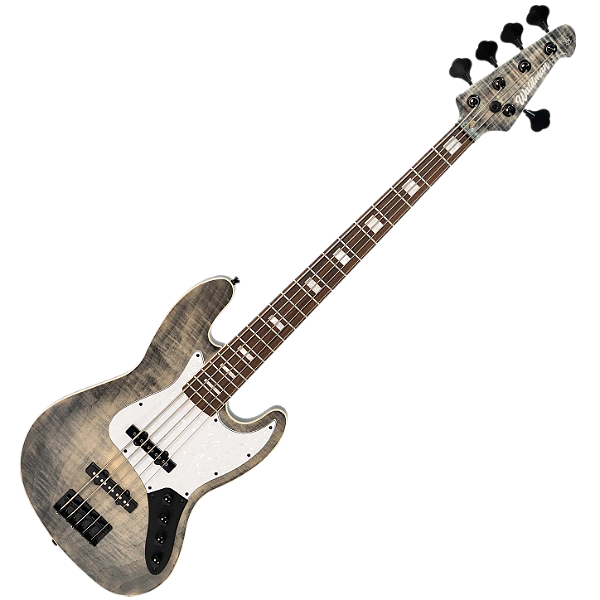 Contrabaixo Waldman GJJ505A FBF 5 Cordas Black Flat Ativo com Captadores JJ Corpo Poplar e Black Hardware