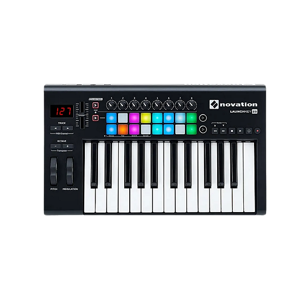 Controlador MIDI Novation Launchkey 25 MK2 Teclado USB 25 Teclas com Pads RGB, Controles e Integração Ableton Live