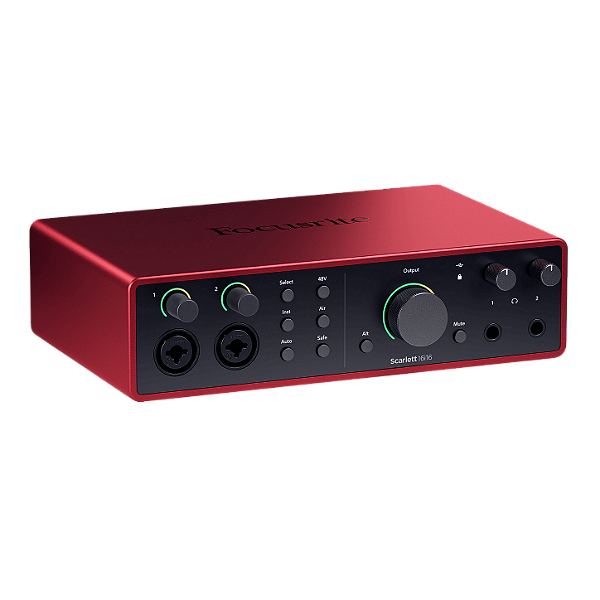 Interface de Áudio Focusrite Scarlett 16i16 4th Gen USB-C com 16 Entradas 16 Saídas 2 Pré-Amplificadores Air Mode Auto Gain Clip Safe ADAT S/PDIF MIDI e Loopback