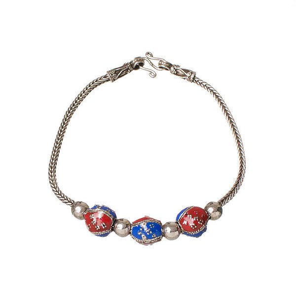 Pulseira Prata de Bali Bolas