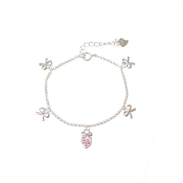 Pulseira de Prata Infantil Laços
