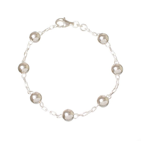 Pulseira de Prata Bolas 8mm
