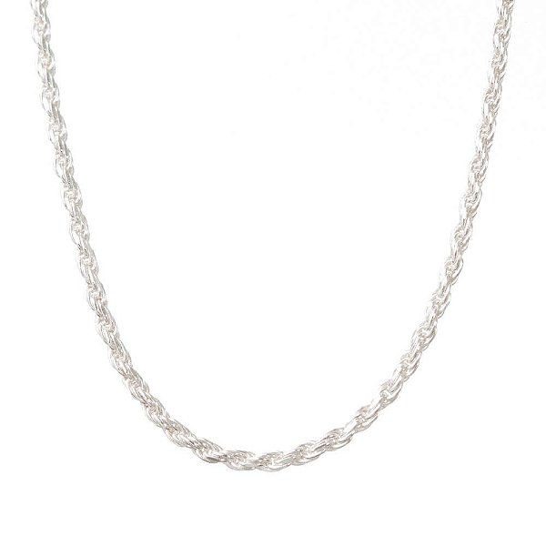 Corrente Prata Cordão Baiano 45 CM 2 MM