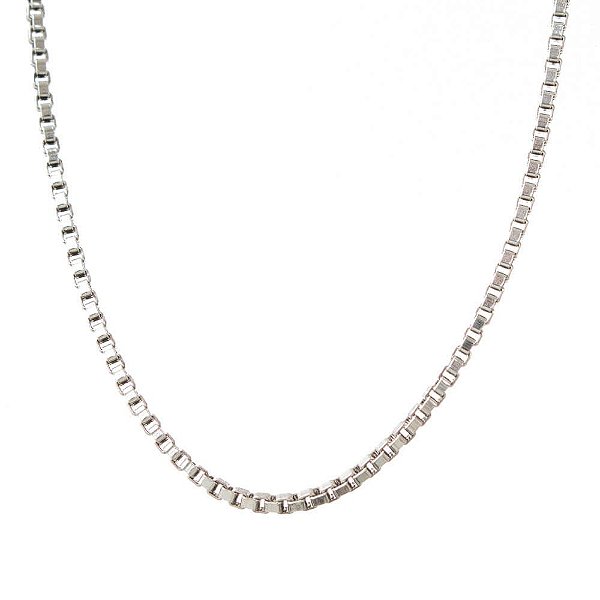Corrente de Prata Veneziana Envelhecida 40 CM 1.5MM
