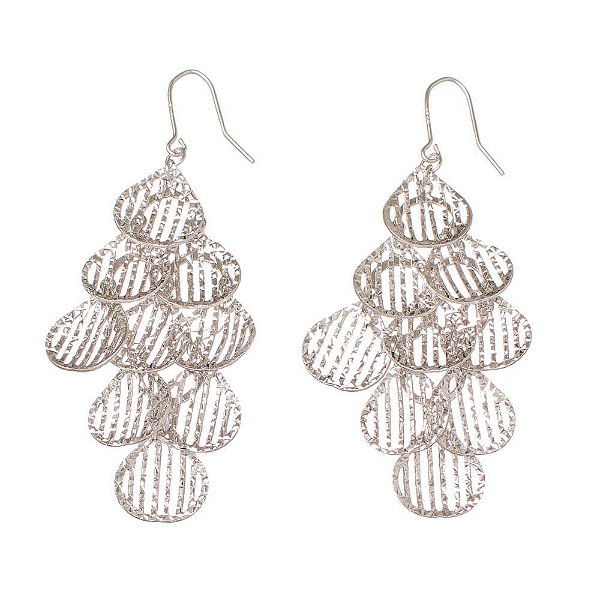 Brinco Prata Diamantado Conchas Gancho