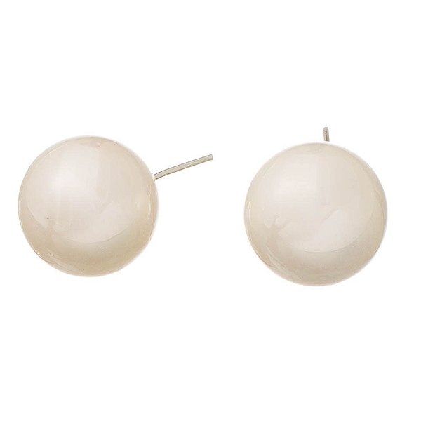Brinco Pérola Shell Prata 16mm
