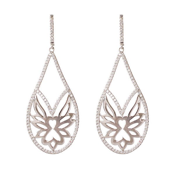 Brinco Grande de Prata Asa de Anjo