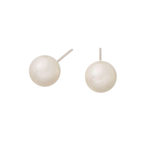 Brinco Prata Pérola Shell 10mm