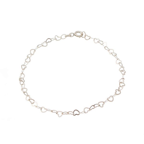 Pulseira Prata Elos Corações