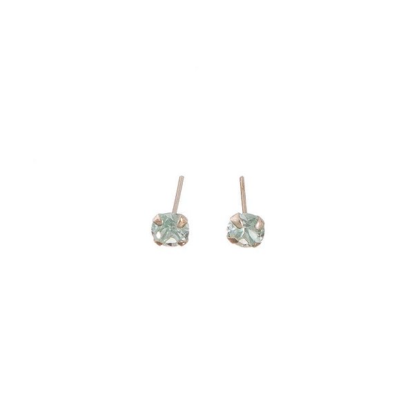 Brinco Prata Zircônia Azul 5mm Ponto de Luz