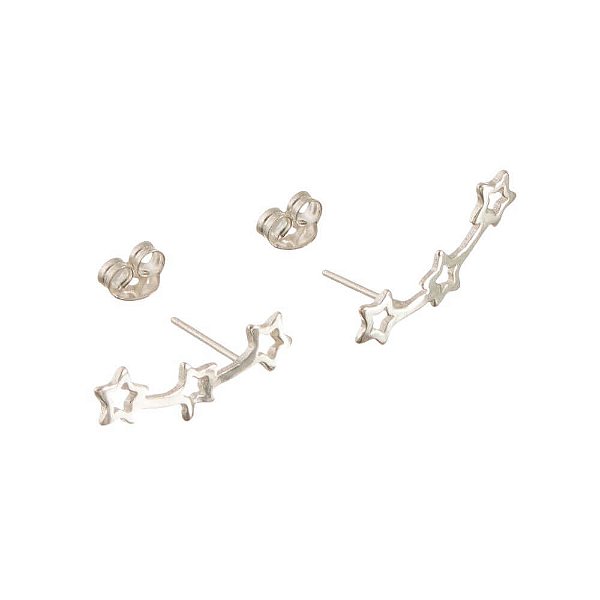 Brinco Prata Earcuff Estrelas
