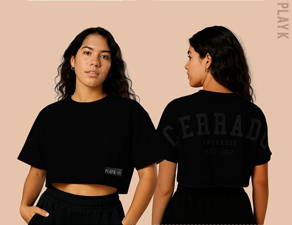 Cropped Oversized - Cor Preto