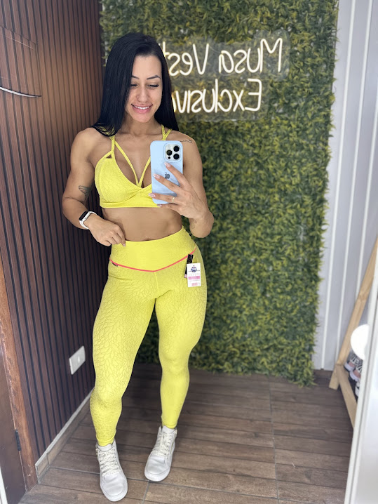 Conjunto Longo Empina Jacquard All Walk - Amarelo