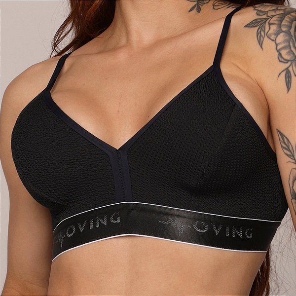 Top Milano Jacquard Confort Preto - Tamanho único