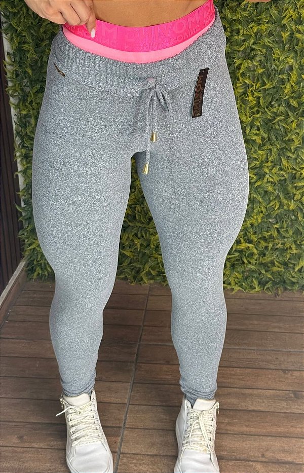 Legging Empina Boxer Mescla Pink - Tamanho único 38 a 42