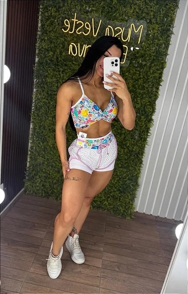 Shorts Tradicional Shorts Duplo Cristal - P/M/G - 36 a 42
