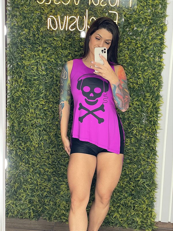 Regata Tapa Bumbum Roxo Vinho/Caveira -P/M/G
