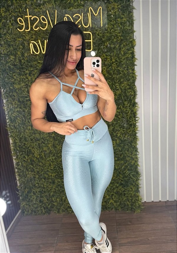 Conjunto Semi Empina Glossy Azul Estrelar - P/M/G 38 a 42+