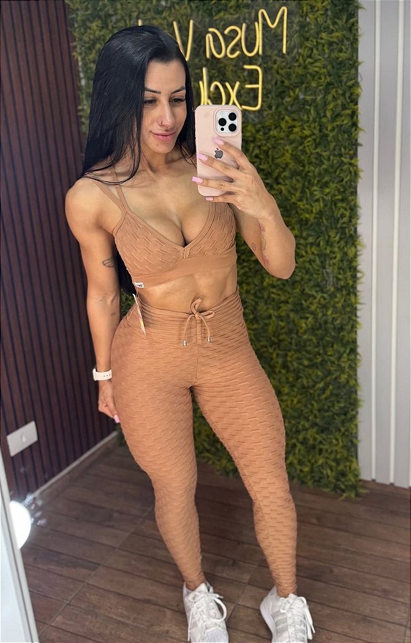 Conjunto Semi Empina Brocado Doce de Leite - Tamanho único 38 a 42/44