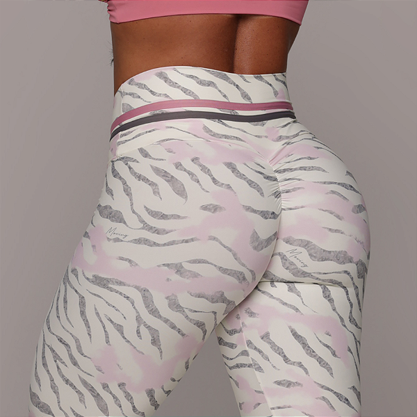 Legging Empina  Zebra Blush - Tamanho único 38 a 42