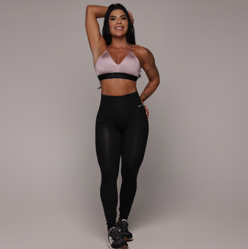 Conjunto Sem costura Blackout Glossy Rose -Dupla -Fase - P/M